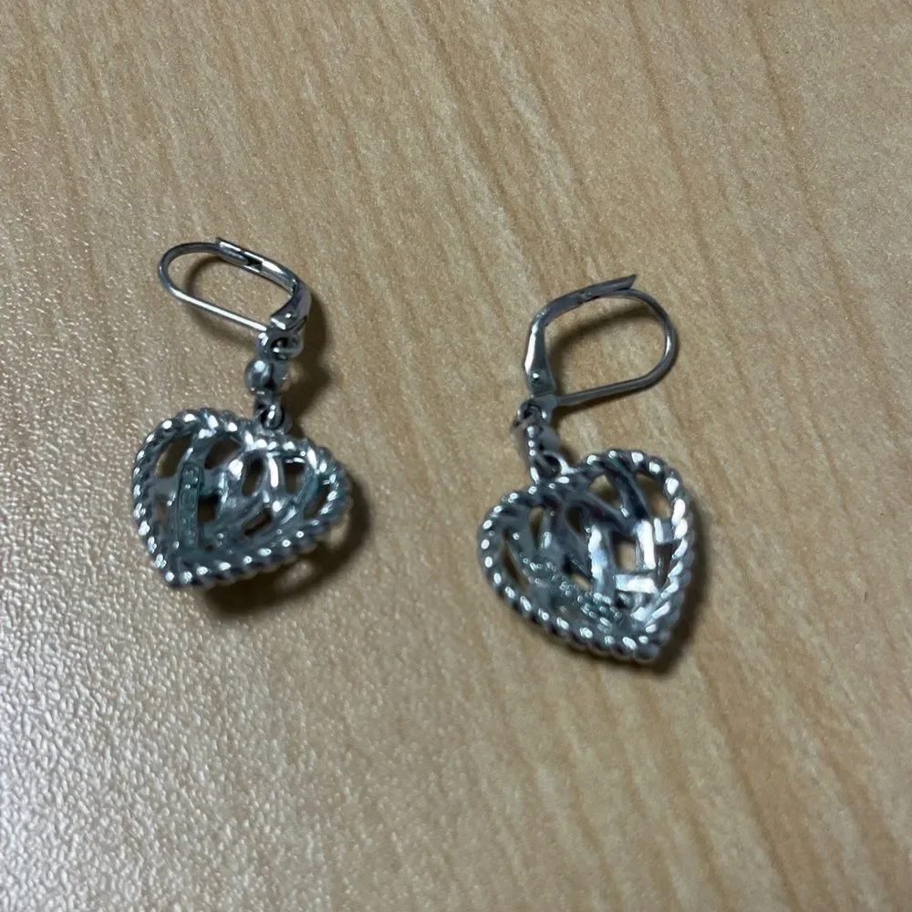 Givenchy Women Elegant Silver Heart Earrings